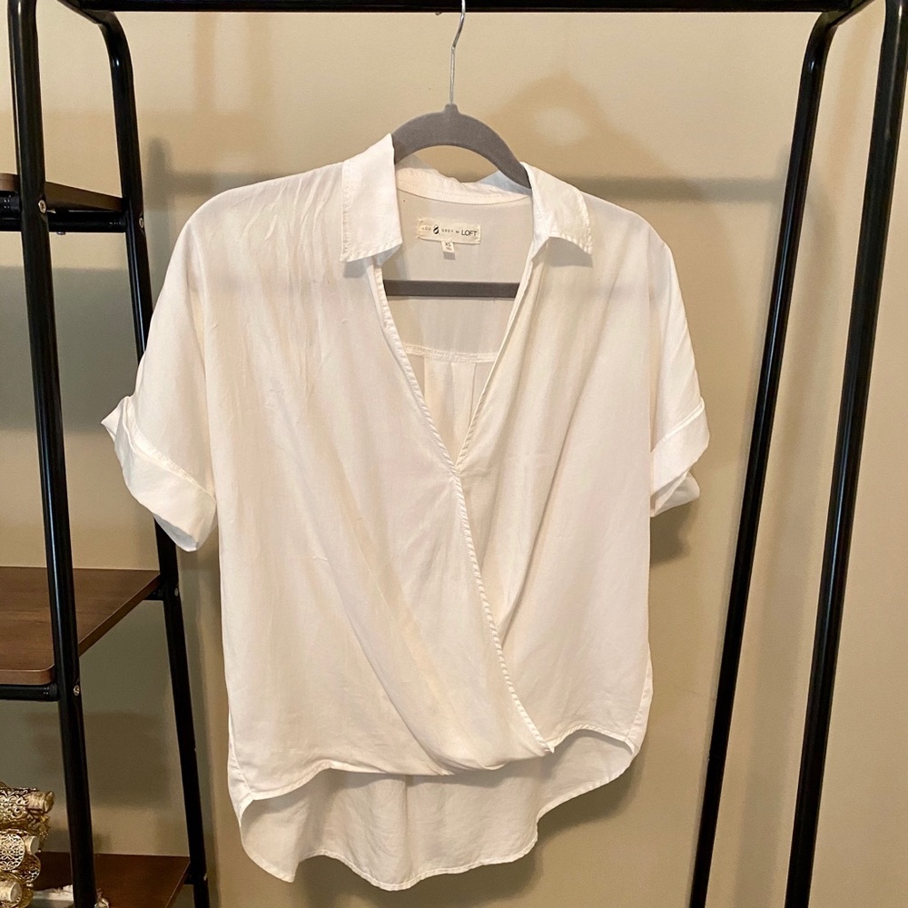 Lou & Grey for Loft - short sleeve white top